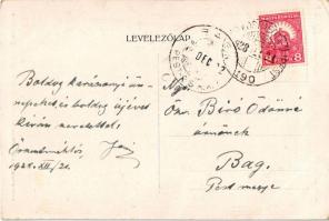 1928 Kellemes Karácsonyi Ünnepeket! / Christmas greeting art postcard s: D. K. + "VÁC - RÁKOSPA...