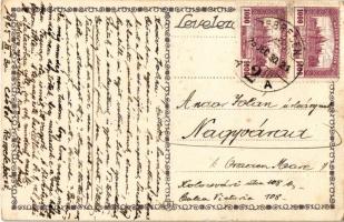 1925 Boldog Újévet! Magyar folklór művészlap. Rigler J. E. / New Year greeting art postcard, Hungari...