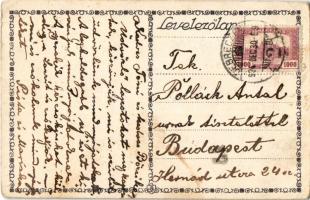 1924 Boldog Újévet! Magyar folklór művészlap. Rigler J. E. / New Year greeting art postcard, Hungari...