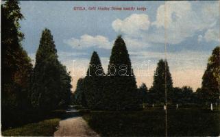1920 Gyula, Gróf Almásy Dénes kastély kertje. Dobay János kiadása (EK)