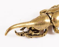2 db részletgazdag réz bogár figura, h: 9,5 cm alatt