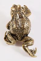 2 db részletgazdag réz bogár és béka figura, h: 9,5 cm alatt