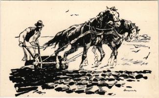 A vidéki népéletből, magyar folklór. Bodócs L. kiadása / Hungarian folklore s: Benyovszky (vágott / ...