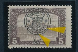 Nagyvárad 1919 Parlament 5K lemezhibával, Bodor vizsgálójellel