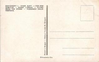 Vihar előtt. Magyar folklór művészlap / Hungarian folklore art postcard s: Benyovszky István (EB)