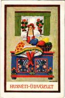 1931 Húsvéti üdvözlet. Magyar művészlap. Rigler József Ede R.J.E. 309. / Hungarian Easter greeting a...