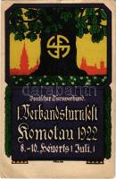 1922 Deutscher Turnverband / German sport festival advertisement s: Hennlich (szakadás / tear)