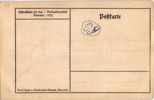 1922 Deutscher Turnverband / German sport festival advertisement s: Hennlich (szakadás / tear)