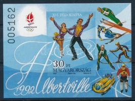 1991 Téli olimpia IX. Albertville vágott blokk (7.000)