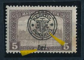 Nagyvárad 1919 Parlament 5K lemezhibával, Bodor vizsgálójellel