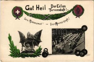 Gut Heil, der Edlen Turnerschaft! Dem Mannesmut! Der Manneskraft! / German sport festival advertisem...