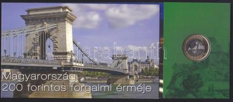 2009. 200Ft elsőnapi veret + 200Ft bankjegy "Búcsú a 200Ft-os bankjegytől" díszcsomagolásban T:BU, I Csak 12.000db!