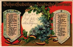 1901 Gut Heil! Zehn Gebote für deutsche Turner. Ed. Strache / German sport advertisement. Art Nouvea...
