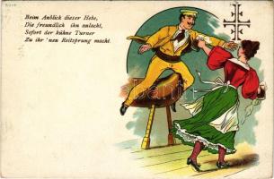 1899 Gut Heil! 'Beim Anblick dieser Hebe...' / German sport art postcard. litho (EK)