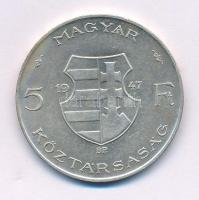 1947. 5Ft Ag "Kossuth" kapszulában T:XF,VF Adamo F8.1