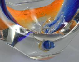 Cseh részben színezett asztaldísz, jelzés nélkül, m: 18 cm