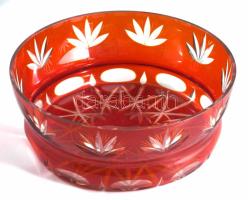 Bíborpácot kristály kínáló, minimális pattogzással, d: 24 cm, m. 9 cm