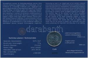 2015. 50Ft Cu-Ni "Nemzeti és Történelmi Emlékhelyek" első napi veret számozott emléklapon,...