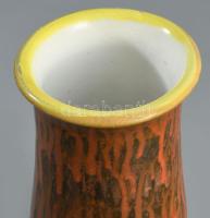 BJ jelzéssel iparművész váza, mázhibával, m: 20 cm