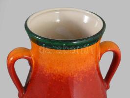 Vintage német kétfüles váza, jelzett, hibátlan, m: 24 cm