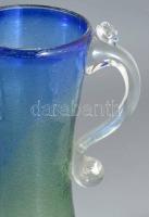 Murano buborékos anyagú hutaüveg kancsó, jelzés nélkül, hibátlan, m: 28 cm
