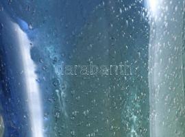 Murano buborékos anyagú hutaüveg kancsó, jelzés nélkül, hibátlan, m: 28 cm