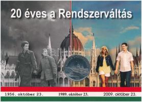 2009. 50Ft Cu-Ni "20 éves a Rendszerváltás" Hivatalos Forgalmi pénz, emléklapon T:UNC