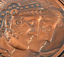 Római stílusú rezezett falitál, d: 35 cm