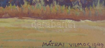 Mátrai Vilmos (1877-1961): Őszi táj, 1949. Akvarell, papír, jelzett. Dekoratív, üvegezett fakeretben...