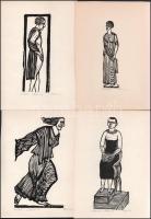 Perei Zoltán (1913-1992) : 13 db grafika A Szépművészeti Múzeumban található szoborról. Fametszet, papír, mindegyik jelzett. Lapméret: 22x15,5 cm.