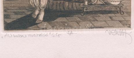 Vén Zoltán (1941- ): Ali baba illusztráció (erotikus grafika). Rézkarc, papír, jelzett, művészpéldán...