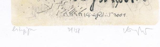 König (Kőnig) Róbert (1951-2014): Ex libris Krajcsi Tiborné. Litográfia, papír, jelzett, számozott (...