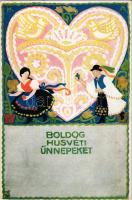 Boldog húsvéti ünnepeket! Magyar művészlap. Rigler József Ede R.J.E. / Hungarian Easter greeting art...