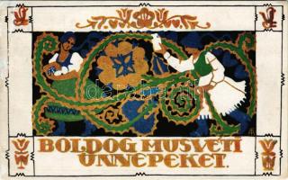 1925 Boldog húsvéti ünnepeket! Magyar művészlap. Rigler József Ede R.J.E. / Hungarian Easter greetin...