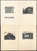 Imre Lajos (1936-): A kuruc szabadságharc tizenkét nevezetes vára, Imre Lajos fametszetei, 1976. 1+12 t. Fametszet, papír, előzéklapon ceruzás jelzéssel, lapméret: 14,5x10,5 cm