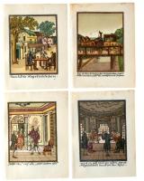 Friederike ,,Fritzi" Löw (1892-1975): 13 db illusztráció Eduard Mörike Mozart auf der Reise nac...