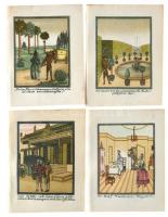 Friederike ,,Fritzi" Löw (1892-1975): 13 db illusztráció Eduard Mörike Mozart auf der Reise nac...