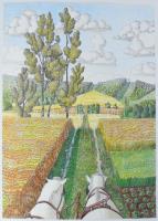 Rizmajer János (működött a XX. sz. végén Balassagyarmaton): 5 db rajz (Ipolymenti táj, Ipoly árterül...