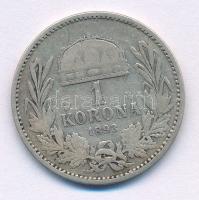 1893KB 1K Ag "Ferenc József" T:VF,F patina Adamo K5