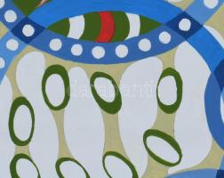 Sugár Gábor (1976-): Körkörök, 1925. Akril, vászon, jelzett, hátoldalán autográf felirattal és a műv...