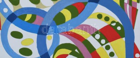 Sugár Gábor (1976-): Körkörök, 1925. Akril, vászon, jelzett, hátoldalán autográf felirattal és a műv...