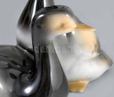 Hollóházi vadkacsapár Kézzel festett, jelzett, hibátlan m: 23 cm