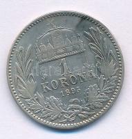 1895KB 1K Ag "Ferenc József" T:VF,F patina Adamo K5