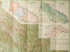 1940 Kárpátalja térképe, rajta a Magyarországhoz visszacsatolt területekkel, 1 : 200.000, Bp., M. Ki...