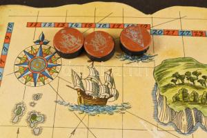 Hajós témájú mágneses öröknaptár, 3 db mágnessel, az egyik sérült, 23,5x33 cm