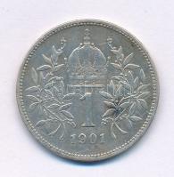 Ausztria 1901. 1K Ag "Ferenc József" T:XF,VF patina Austria 1901. 1 Corona Ag "Franz Joseph" C:XF,VF patina Krause KM#2804