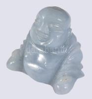 Lila jáde nevető Buddha, 21×23 mm