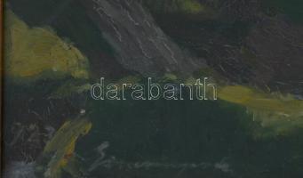 Einczinger Ferenc (1879-1950): Esztergom, Zsidódi híd. Olaj, karton, jelzett. Üvegezett fakeretben. ...