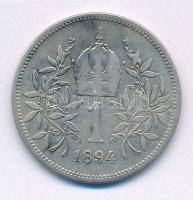 Ausztria 1894. 1K Ag "Ferenc József" T:VF,F Austria 1894. 1 Corona Ag "Franz Joseph" C:VF,F Krause KM#2804