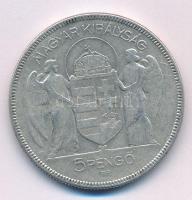 1930. 5P Ag "Horthy jobbra" T:F kis patina
Adamo P8